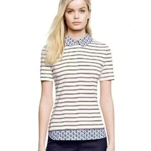 Tory Burch
Alexandria Striped/Floral-Print Top